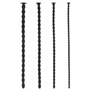 Silicone Spiral Plug Set Advanced Urethral Sounding Negru pe Denysa.ro