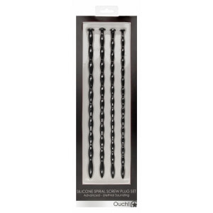 Silicone Spiral Plug Set Advanced Urethral Sounding Negru