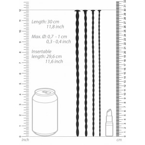 Silicone Spiral Plug Set Advanced Urethral Sounding Negru
