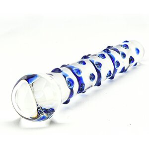 Spectrum Nubby Textured Glass Dildo Transparent pe Denysa.ro