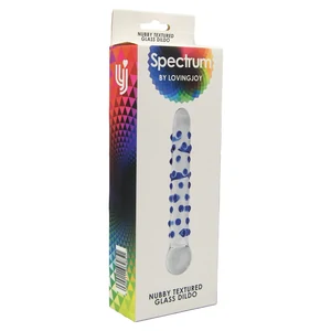 Spectrum Nubby Textured Glass Dildo Transparent