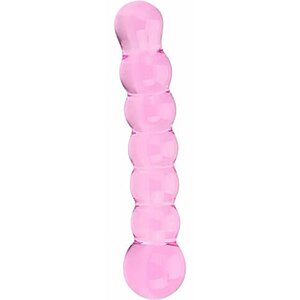 Spectrum Ribbed Glass Dildo Roz pe Denysa.ro