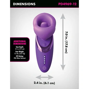 Stimulator cu Suctiune și Limbă Vibratorie, 7 Moduri, USB-C Mov