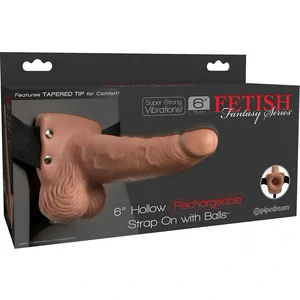 Strap On Hollow Rechargeable Fetish Fantasy 18 cm Caramel