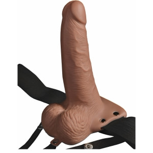 Strap On Hollow Rechargeable Fetish Fantasy 18 cm Caramel pe Denysa.ro