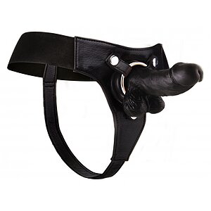 Strap-On Realistic 6 Inch Negru pe Denysa.ro