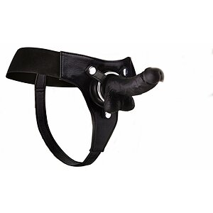 Strap On Dublu Strap-On Realistic 7 Inch Negru