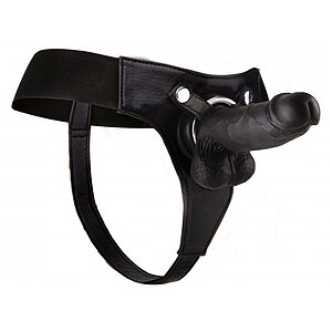 Strap-On Realistic - 8 Inch Negru pe Denysa.ro