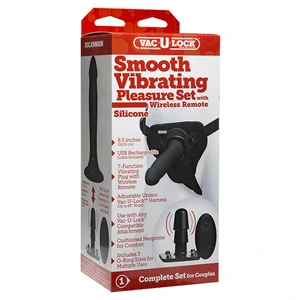 Strap-on Smooth Vibrating Pleasure Set Negru