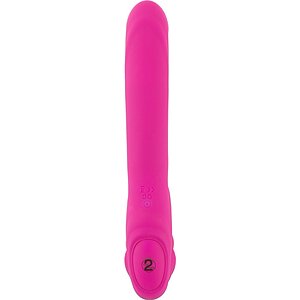 Strapless Strap On Cu 2 Vibratoare Reîncărcabil Roz
