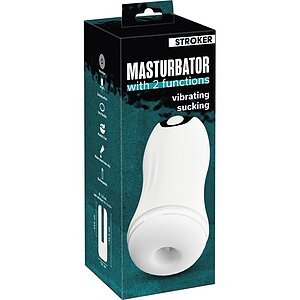 Stroker Masturbator 10 Moduri Vibrație 3 Viteze Sucțiune Alb