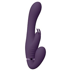 Suki Vibrating Strapless Strap-on Rabbit Mov pe Denysa.ro
