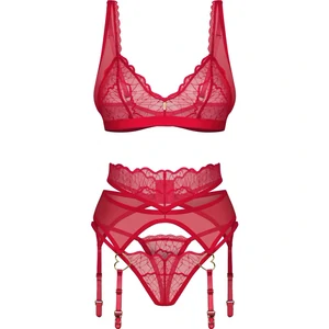 Suspender Set Obsessive Cupide Desir Roșu pe Denysa.ro