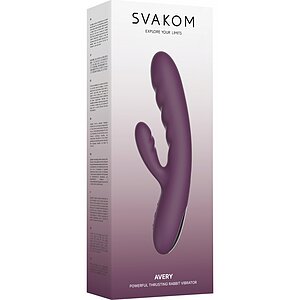Svakom Avery Lilac — Rabbit 5x Împingere, Reîncărcabil Mov