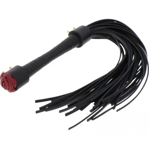 Whip Sexy Negru Pentru Jocuri Intime Si Bdsm Whip Din Piele Ecologica Cu Maner Metalic