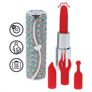 Tiffany Ruj Vibrator 5 Moduri Discret Reîncărcabil Roșu pe Denysa.ro
