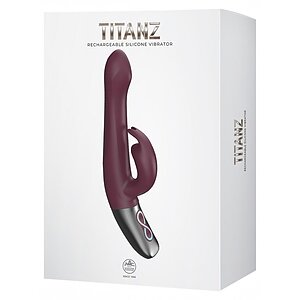 Titanz NMC 21.5cm — 10 Vibrații + 10 Rotații, Reîncărcabil Roșu