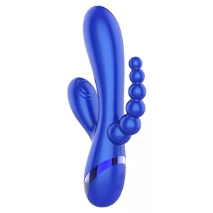 Triple Love Vibrator Rabbit Multifuncțional Albastru