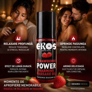 Ulei de Masaj Strawberry Power Warming 100ml