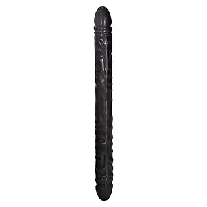 Veined Double Dildo 18 inch Negru pe Denysa.ro