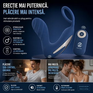 Vibrating Prostate Plug With Ring Albastru