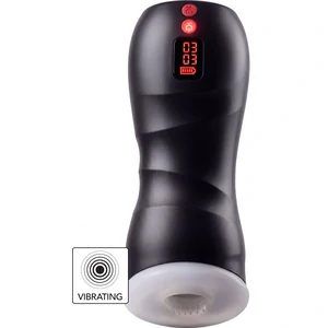 Vibrating Twin Turbo Masturbator Negru
