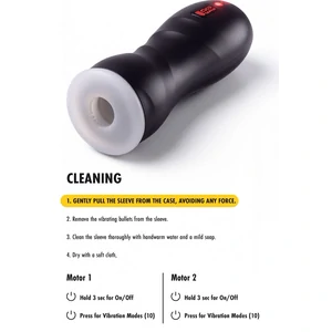 Vibrating Twin Turbo Masturbator Negru