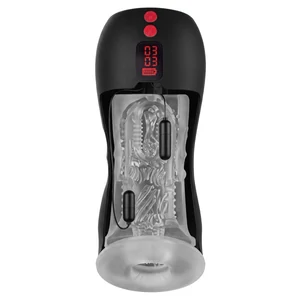 Vibrating Twin Turbo Masturbator Negru