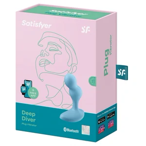 Vibrator Anal Satisfyer Deep Diver Connect App Albastru