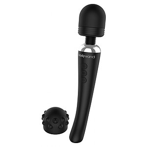 Vibrator Bodywand Curbat Rechargeable Negru pe Denysa.ro