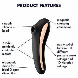 Vibrator Clitoridian Dual Kiss Satisfyer Negru