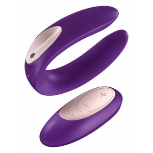 Vibrator Cuplu Partner Plus Cu Telecomandă Mov pe Denysa.ro