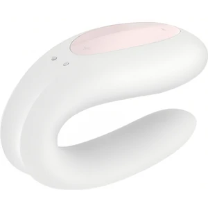Vibrator Cuplu Satisfyer Double Joy Alb