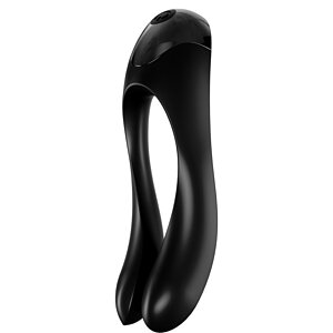 Vibrator Finger Candy Cane Satisfyer Negru pe Denysa.ro