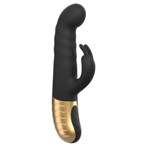 Vibrator G-Stormer Thrusting Rabbit Negru pe Denysa.ro