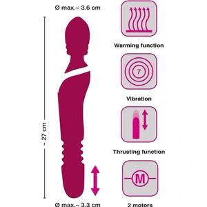 Vibrator Javida Warming And Thrusting Roșu