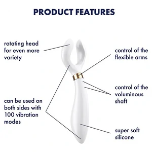 Vibrator Pentru Cuplu Multifun 3 Alb