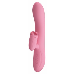 Rabbit Chris Rotativ Reîncărcabil cu Limbă și Braț Pentru Clitoris Roz pe Denysa.ro