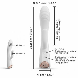 Vibrator Rabbit Dorcel Flexi Heating Alb