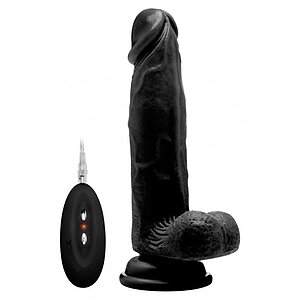 Vibrator Cu Ventuza Vibrator Realistic Penis 20cm Negru