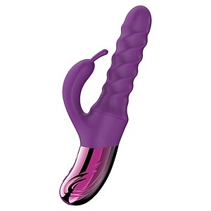 Vibrator Rotativ Cu Împingere Swirl Rabbit Mov