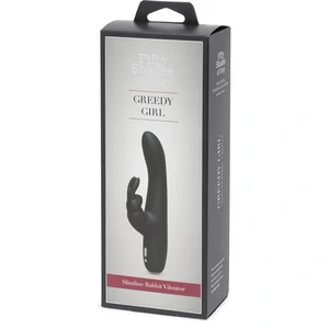 Vibrator Slimline Rabbit Greedy Girl Negru
