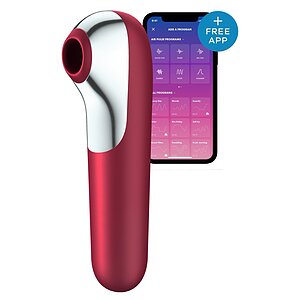 Vibrator Smart Dual Love Air Pulse Rosu pe Denysa.ro