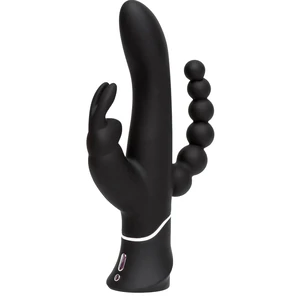 Vibrator Triplu Happy Rabbit Negru Vibrator Triplu Happy Rabbit Negru pe Denysa.ro