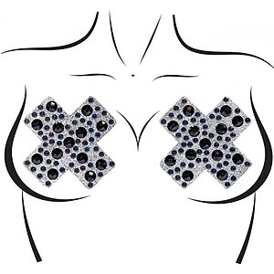 X Factor Nipple Jewels Sticker Negru pe Denysa.ro