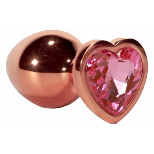 X-MEN Secret Shine Metal Anal Plug Rose Gold Heart M Auriu pe Denysa.ro