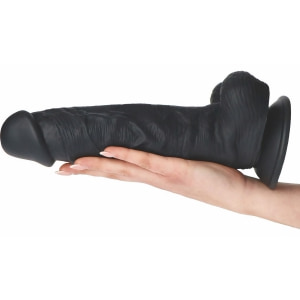 XXL 27,5 cm Dildo Realist Din Silicon Medical, Ventuză Puternică Negru