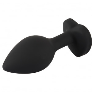 You2Toys Dop Anal Compact Din silicon cu Piatră Inimă 7.3cm Negru