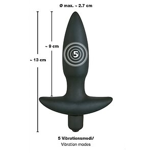 You2Toys Plug Anal Mic Negru 5 Viteze silențios
