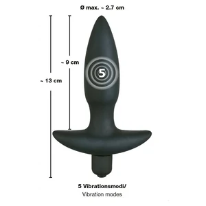 You2Toys Plug Anal Mic Negru 5 Viteze silențios
